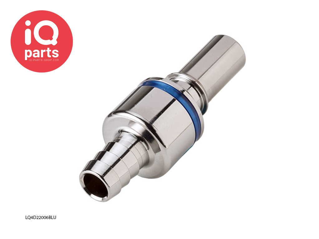 CPC LQ4D22006BLU / LQ4D22006RED | Coupling Insert | Chrome-plated brass | Hose barb 9,5 mm (3/8")