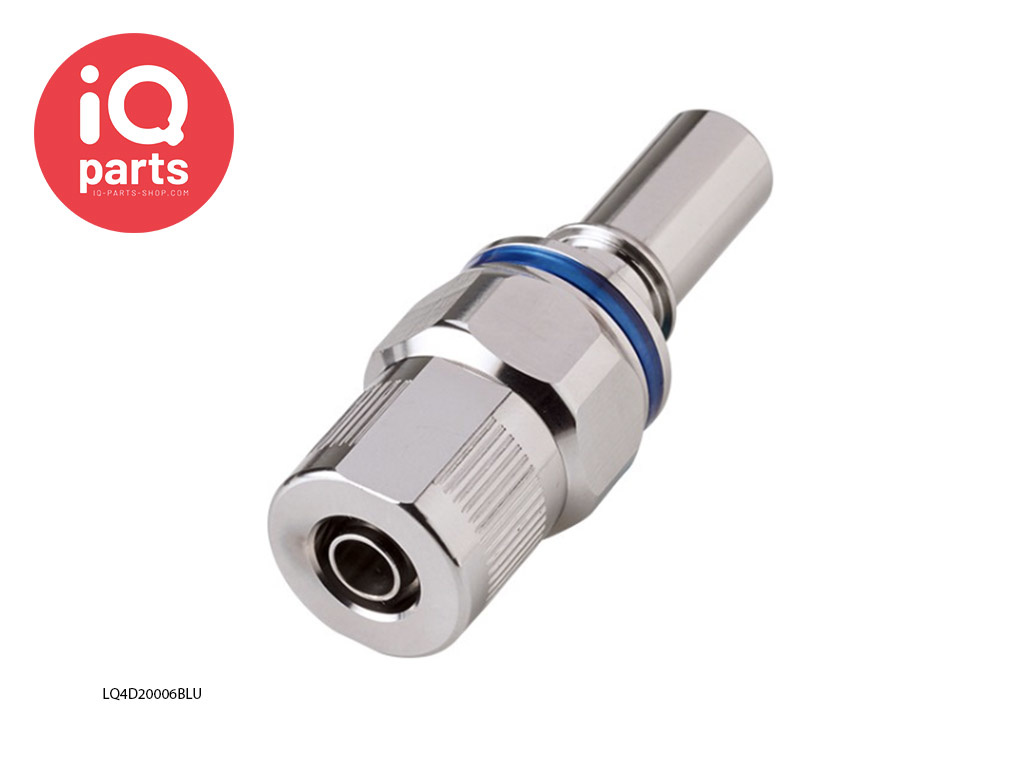 CPC LQ4D20006BLU / LQ4D20006RED | LQ4 Coupling Insert | PTF Nut 9,5 mm (3/8") OD / 6,4 mm (1/4") ID