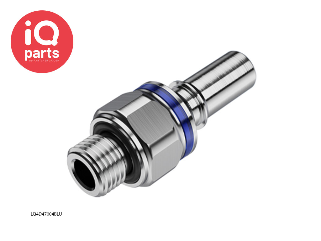 CPC LQ4D47004BLU / LQ4D47004RED | Insteeknippel | Verchroomd messing | 1/4" G buitendraad