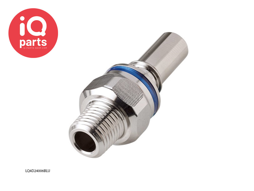 LQ4D24006BLU / LQ4D24006RED | Stecker | Messing verchromt | 3/8" NPT Außengewinde