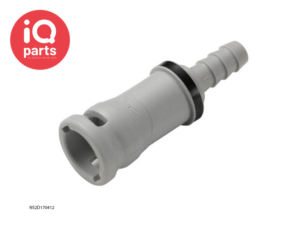 CPC NS2D170412 | NS212 Coupling Body | Polypropylene | Hose barb 6,4 mm (1/4")