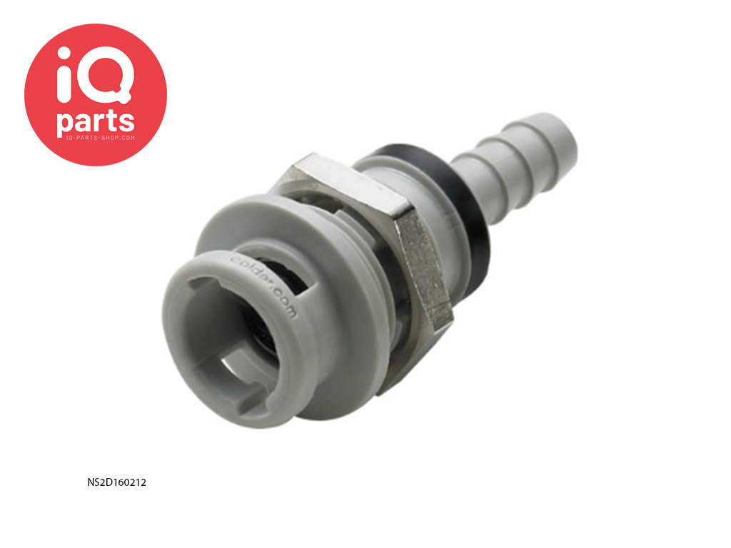 CPC NS2D160212 | NS212 Coupling Body | Panel Mount | Hose barb 3,2 mm (1/8")