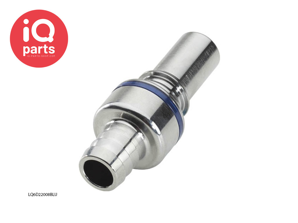 CPC LQ6D22008BLU / LQ6D22008RED | Coupling Insert | Chrome-plated brass | Hose barb 12,7 mm (1/2")
