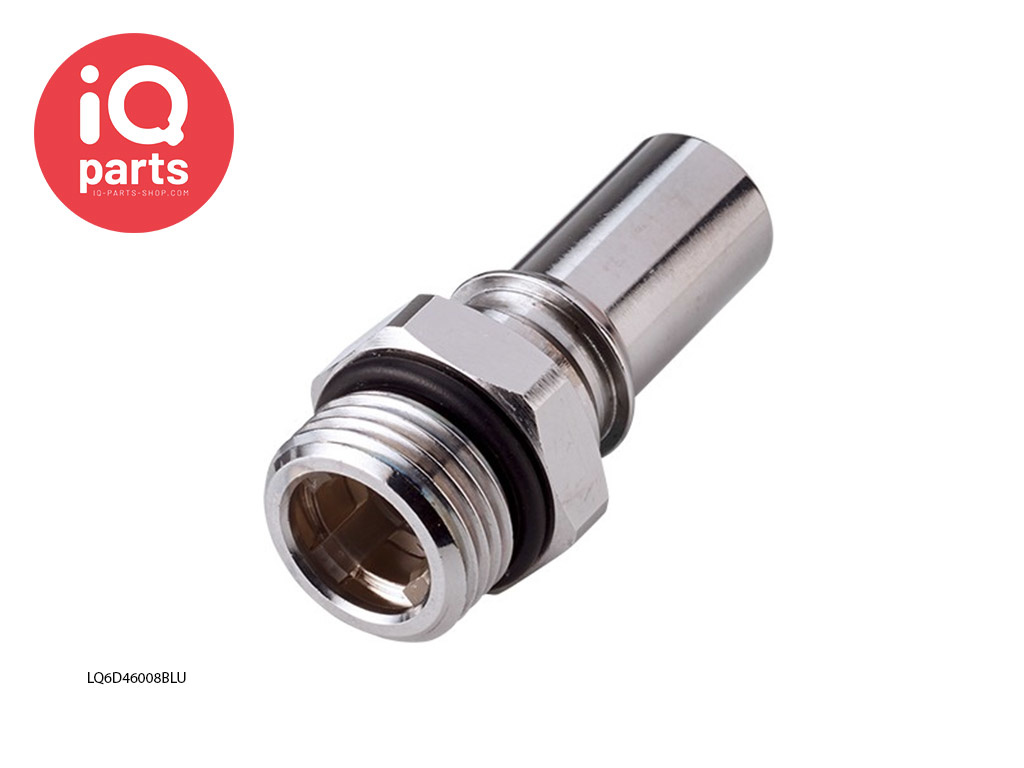 CPC LQ6D46008BLU / LQ6D46008RED | Insteeknippel | Verchroomd messing | 1/2" SAE-8 draad