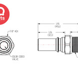 CPC CPC - LQ6D46008BLU / LQ6D46008RED | Stecker | Messing verchromt | 1/2" SAE-8 Außengewinde