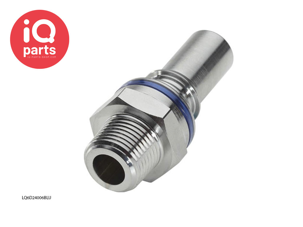 CPC LQ6D24006BLU / LQ6D24006RED | Insteeknippel | Verchroomd messing | 3/8" NPT buitendraad