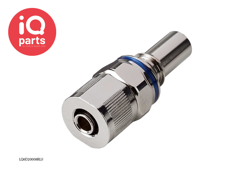 CPC LQ6D20008BLU / LQ6D20008RED | Insteeknippel | Verchroomd messing | PTF Klemring 12,7 mm OD / 9,5 mm ID