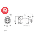 CPC CPC - HFC17812 / HFCD17812 | Coupling Body | Polypropylene | Hose barb 12,7 mm (1/2")