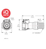 CPC CPC - HFC171212 / HFCD171212 | Coupling Body | Polypropylene | Hose barb 19,0 mm (3/4")