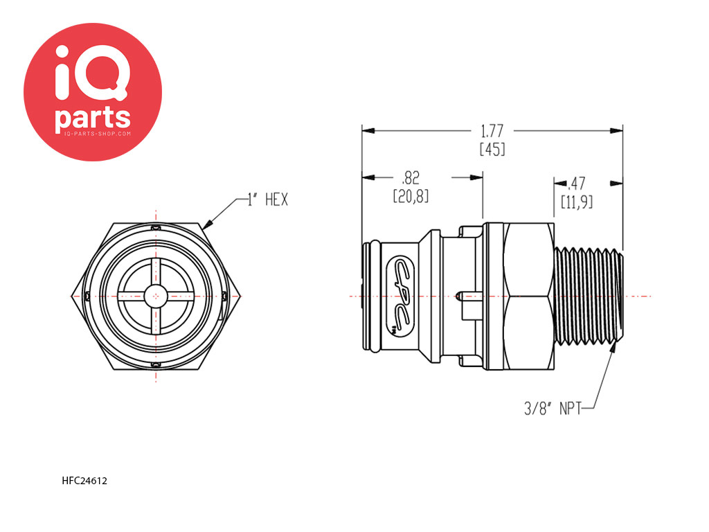 CPC CPC - HFC24612 / HFCD24612 | Stecker | Polypropylen | 3/8" NPT Außengewinde