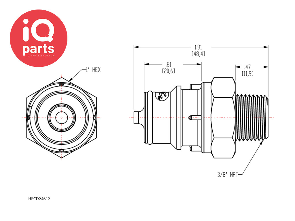 CPC CPC - HFC24612 / HFCD24612 | Stecker | Polypropylen | 3/8" NPT Außengewinde