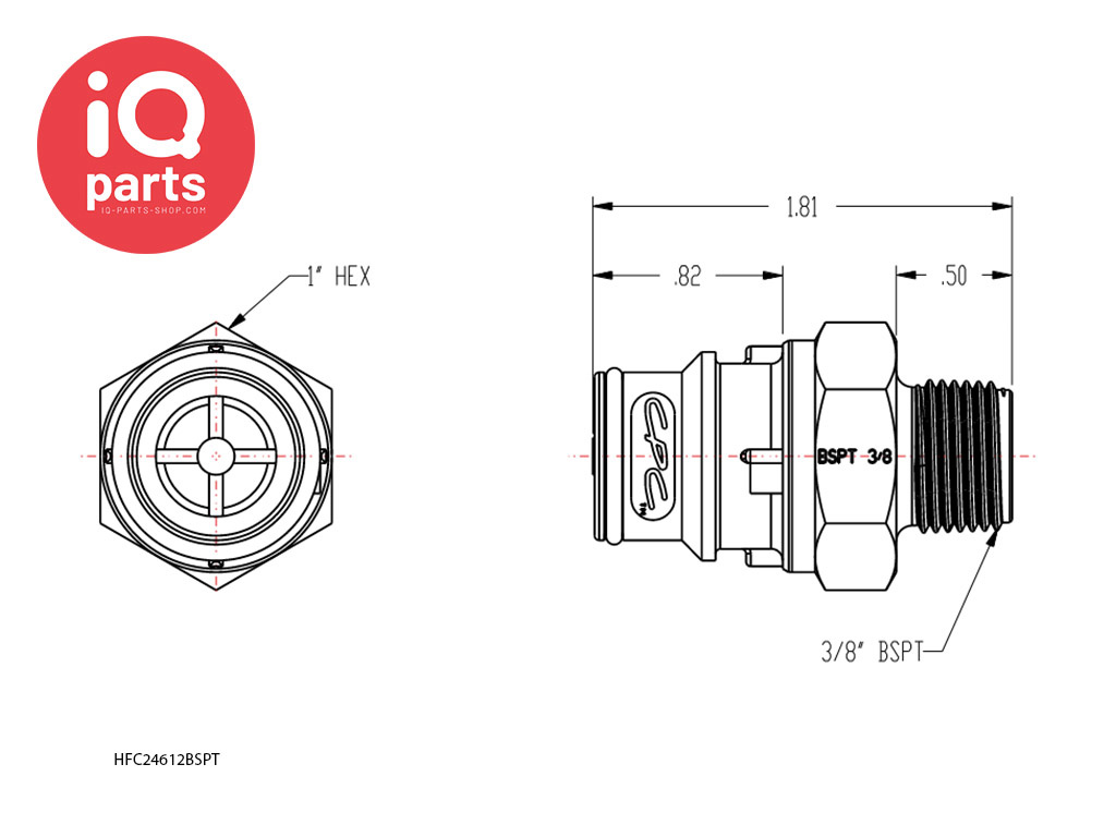 CPC CPC - HFC24612BSPT / HFCD24612BSPT | Insteeknippel | Polypropyleen | 3/8" BSPT buitendraad