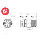 CPC CPC - HFC24812 / HFCD24812 | Insteeknippel | Polypropyleen | 1/2" NPT buitendraad