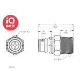 CPC CPC - HFC241212 / HFCD241212 | Coupling Insert | Polypropylene | 3/4" NPT Pipe thread