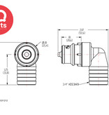 CPC CPC - HFC231212 / HFCD231212 | Elbow Coupling Insert | Polypropylene | 19,0 mm (3/4") Hose barb