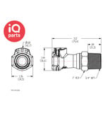 CPC CPC - FFC101235 | Coupling Body | Polysulfone | 3/4" NPT Pipe thread