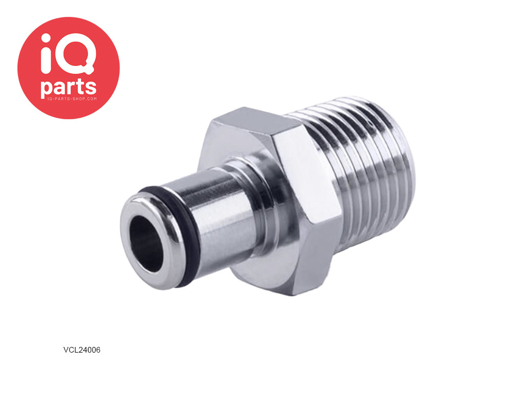 IQ-Parts VCL24006BSPT / VCLD24006BSPT | Stecker | Messing verchromt | 3/8" BSPT Außengewinde