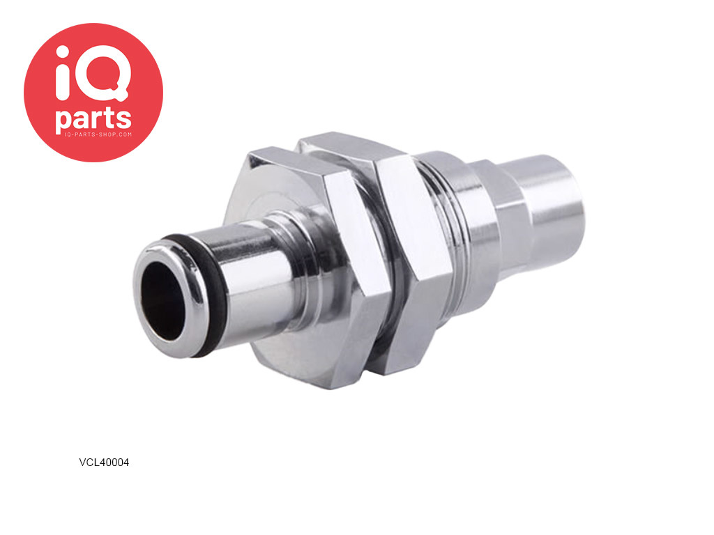 IQ-Parts VCL40004 / VCLD40004 | Coupling Insert | Panel mount | PTF Nut 6,4 mm (1/4") OD / 4,3 mm (0.17") ID