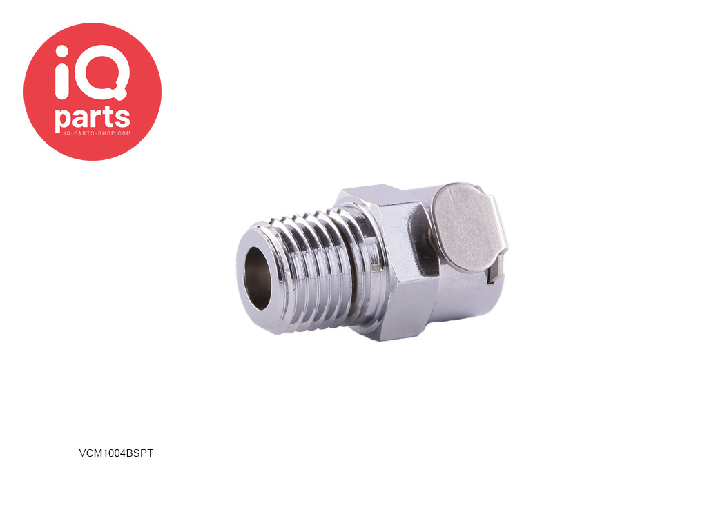 IQ-Parts VCM1004BSPT / VCMD1004BSPT | Snelkoppeling | Verchroomd messing | 1/4" BSPT buitendraad