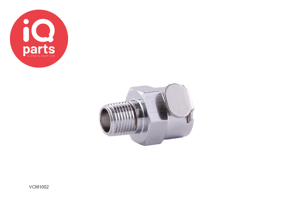 IQ-Parts VCM1002 / VCMD1002 | Snelkoppeling | Verchroomd messing | 1/8" NPT buitendraad