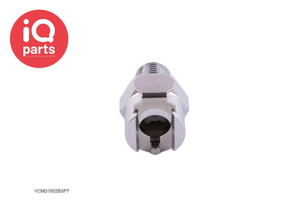 IQ-Parts IQP - VCM1002BSPT / VCMD1002BSPT | Snelkoppeling | Verchroomd messing | 1/8" BSPT buitendraad