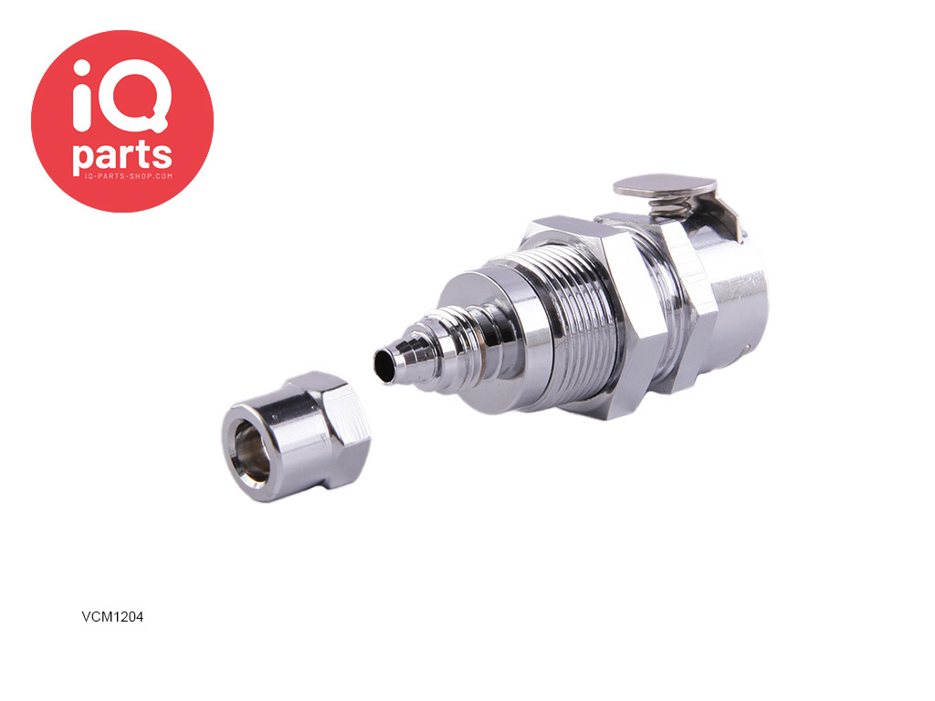 IQ-Parts VCM1204 / VCMD1204 | Coupling Body | Panel mount | PTF Nut 6,4 mm (1/4") OD / 4,3 mm (0.17") ID