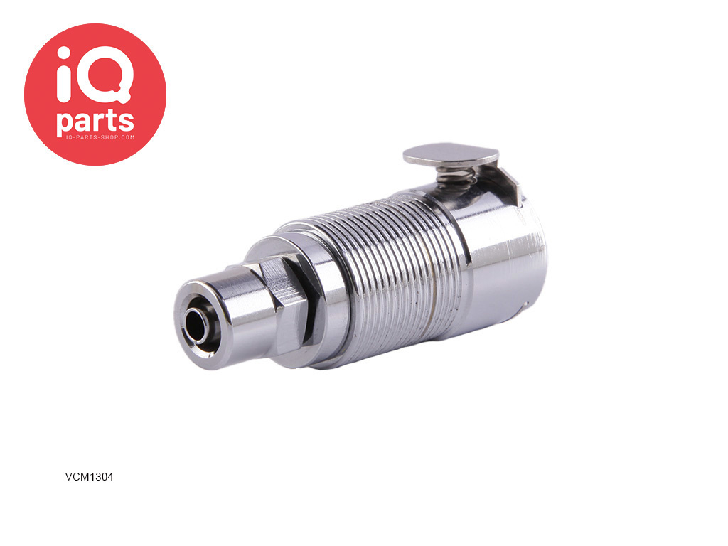 IQ-Parts VCM1304 / VCMD1304 | Snelkoppeling | Verchroomd messing | PTF Klemring 6,4 mm OD / 4,3 mm ID