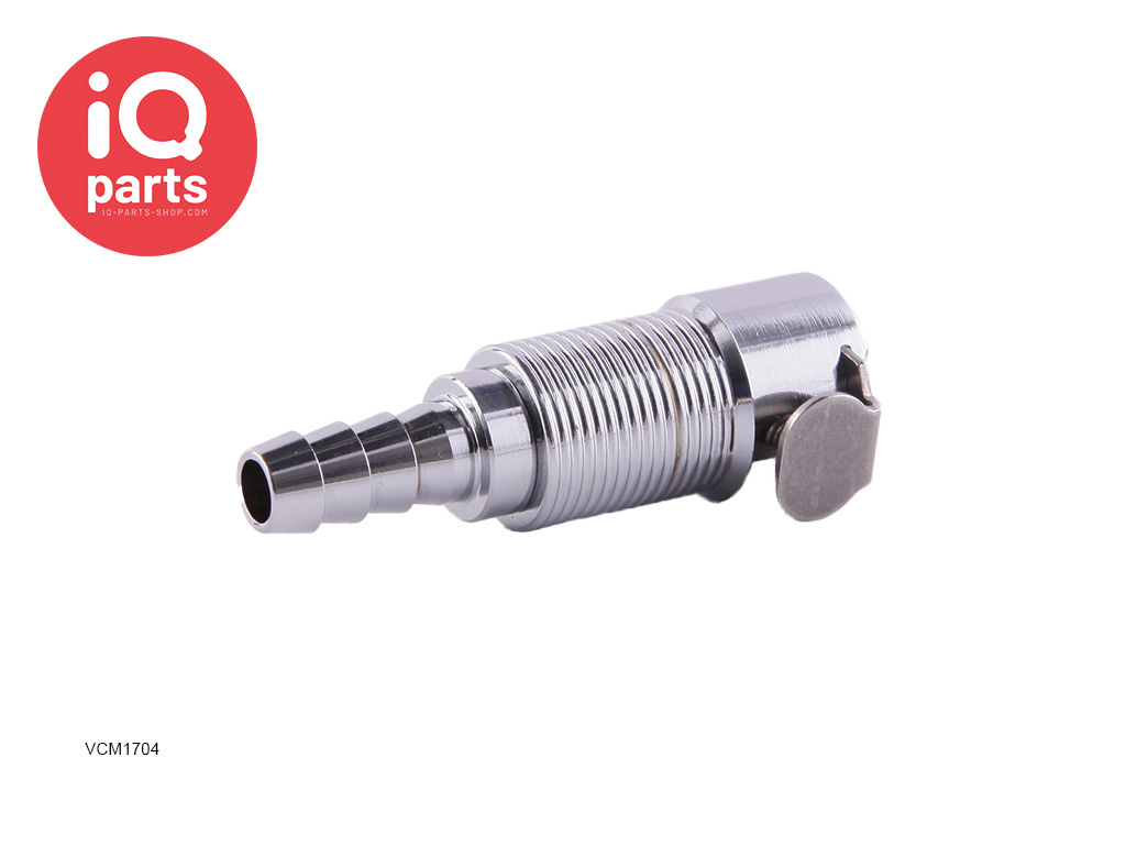 IQ-Parts VCM1704 / VCMD1704 | Snelkoppeling | Verchroomd messing | slangpilaar 6.4 mm