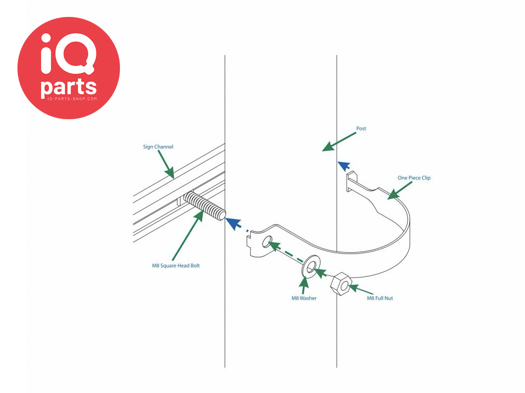 IQ-Parts IQ-Parts Verkeersbordbeugel One Piece Clip (OPC) | W4 | ongelakt