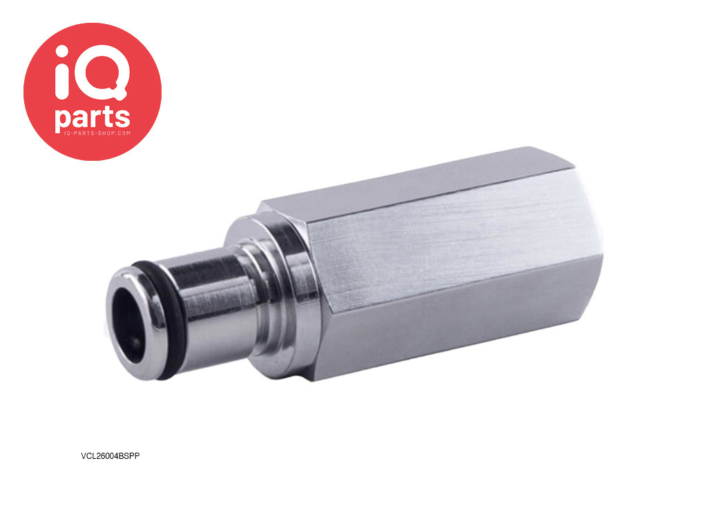 IQ-Parts VCL26004BSPP / VCLD26004BSPP | Insteeknippel | Verchroomd messing | 1/4" BSPP binnendraad