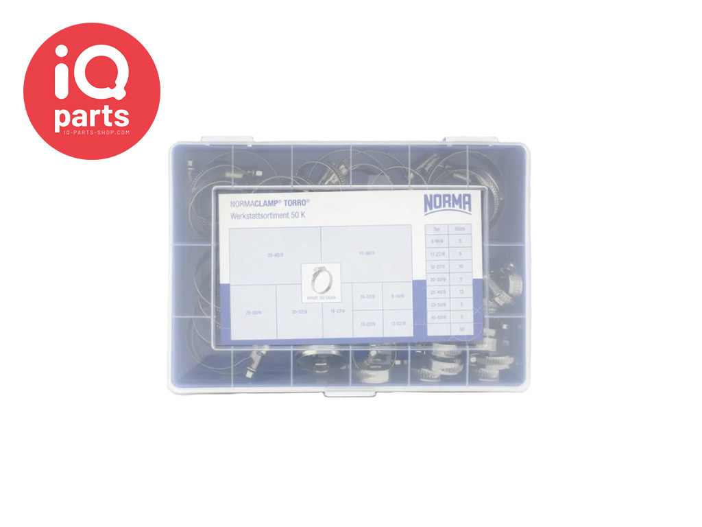 NORMA NORMACLAMP® TORRO Sortimentbox | 50 Stück | Typ 50 K | W2