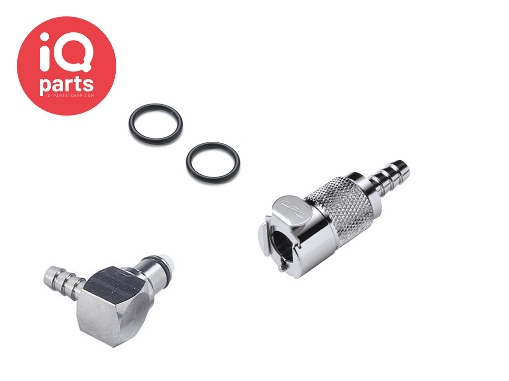 CPC Elbow Coupling Set Aprilia | Chrome-plated brass | Hose barb 6 - 7 mm