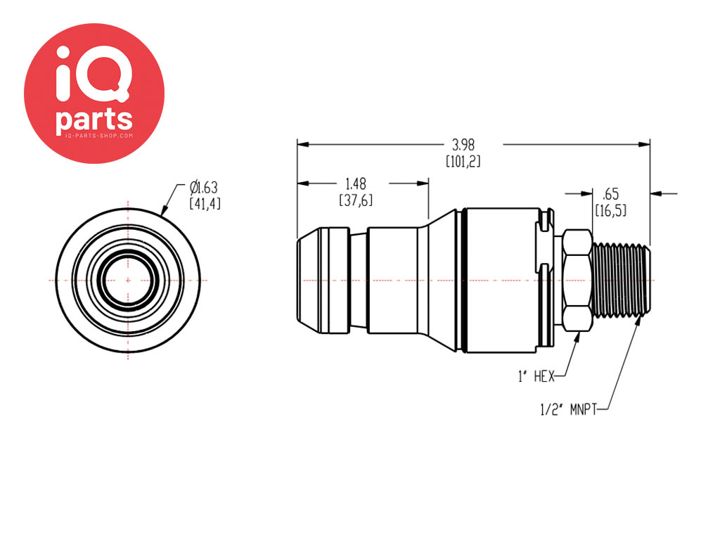CPC CPC - NSHD24008  | NSH Stecker | Polypropylen | 1/2" NPT Außengewinde