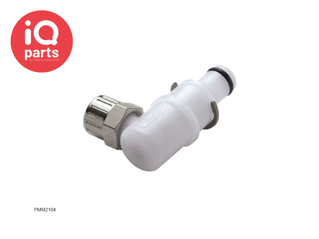 CPC PMM2104 / PMMD2104 | 90º Insteeknippel | Acetaal | PTF Klemring 6.4 mm OD / 4.3 mm ID | Multi-Mount  | Multi-Mount
