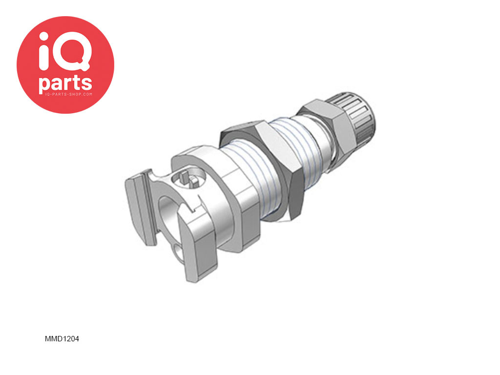 CPC MM1204 / MMD1204 | Coupling Body | Chrome-Plated Brass | PTF Nut 6.4 mm (1/4") OD / 4.3 mm (0.17") ID | Multi-Mount