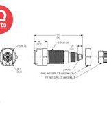 CPC CPC - MM1204 / MMD1204 | Kupplung | Messing verchromt | PTF Klemmring 6.4 mm AD / 4.3 mm ID | Multi-Mount