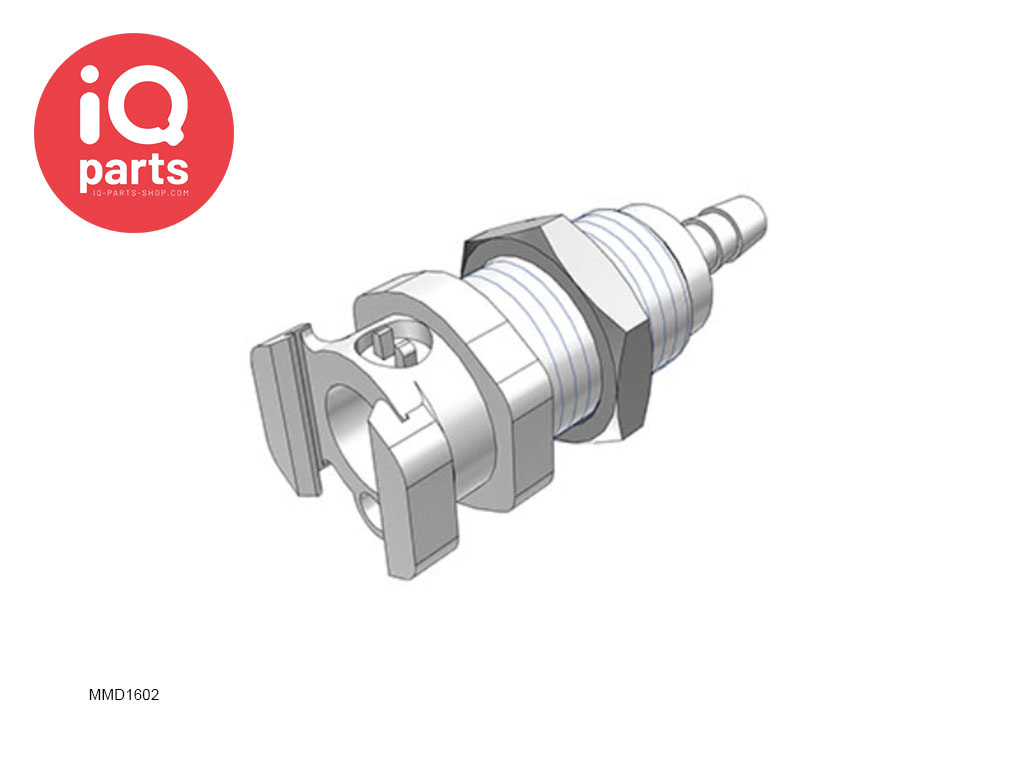 MM1602 / MMD1602 | Coupling Body | Chrome-Plated Brass | 3.2 mm (1/8") Hose barb | Multi-Mount