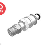 CPC CPC - MM20025 / MMD20025 | Coupling Insert | Chrome-Plated Brass | PTF Nut 4.0 mm (5/32") OD / 2.5 mm (0.10") ID | Multi-Mount