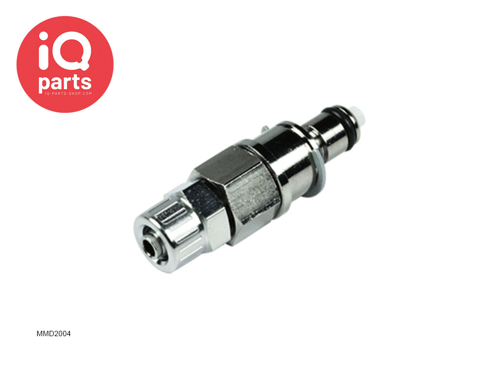 CPC MM2004 / MMD2004 | Insteeknippel | Verchroomd Messing | PTF Klemring 6.4 mm OD / 4.3 mm ID | Multi-Mount
