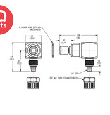 CPC CPC - MM2104 / MMD2104 | 90º Insteeknippel | Verchroomd Messing | PTF Klemring 6.4 mm OD / 4.3 mm ID | Multi-Mount