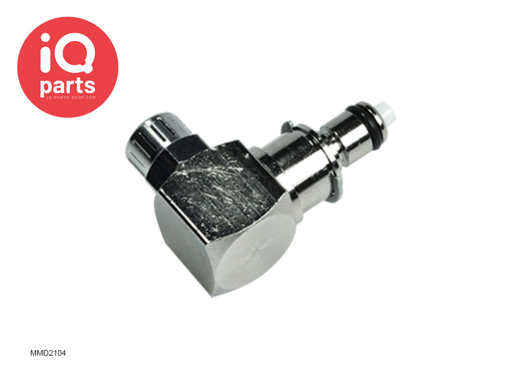 CPC MM2104 / MMD2104 | 90º Insteeknippel | Verchroomd Messing | PTF Klemring 6.4 mm OD / 4.3 mm ID | Multi-Mount