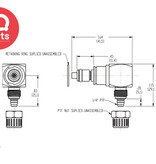 CPC CPC - MM2104 / MMD2104 | 90º Stecker | Messing verchromt | PTF Klemmring 6.4 mm AD / 4.3 mm ID | Multi-Mount