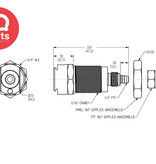 CPC CPC - LM12004 / LMD12004 | Kupplung | Messing Verchromt | PTF Klemmring 6.4 mm AD / 4.3 mm ID | Multi-Mount