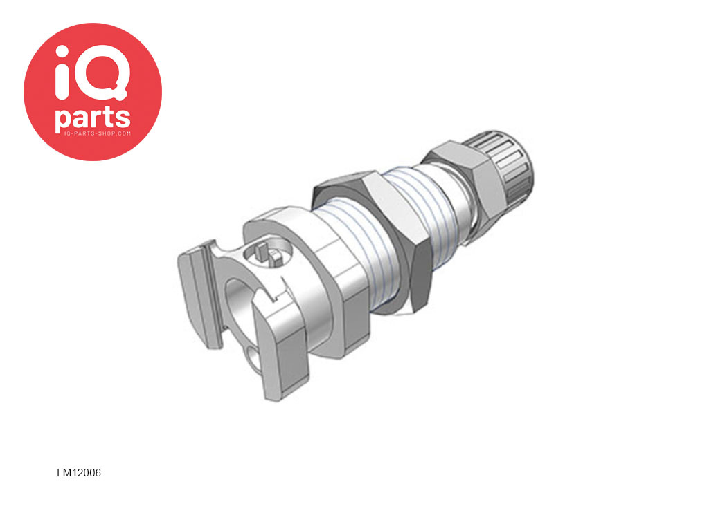 CPC LM12006 / LMD12006 | Coupling Body | Chrome-plated Brass | PTF Nut 9.5 mm (3/8") OD / 6.4 mm (0.25") ID | Multi-Mount