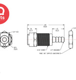 CPC CPC - LM16004 / LMD16004 | Koppeling | Verchroomd Messing | 6.4 mm Slangpilaar | Multi-Mount