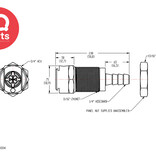 CPC CPC - LM16004 / LMD16004 | Koppeling | Verchroomd Messing | 6.4 mm Slangpilaar | Multi-Mount