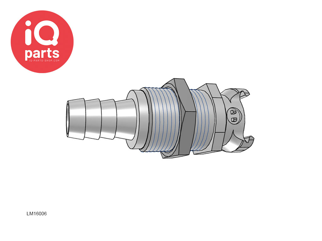 CPC LM16006 / LMD16006 | Coupling Body | Chrome-plated Brass | 9.5 mm (3/8") Hose Barb | Multi-Mount