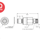 CPC CPC - LM20004 / LMD20004 | Coupling Insert | Chrome-plated Brass | PTF Nut 6.4 mm (1/4") OD / 4.3 mm (0.17") ID | Multi-Mount