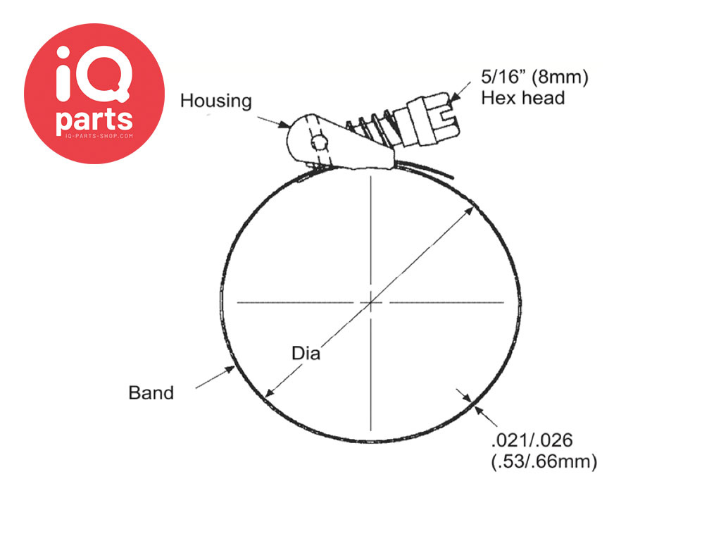 IQ-Parts IQ-Parts - Schlauchschelle mit Schnellverschluss | Edelstahl 301 | 13 mm Breit
