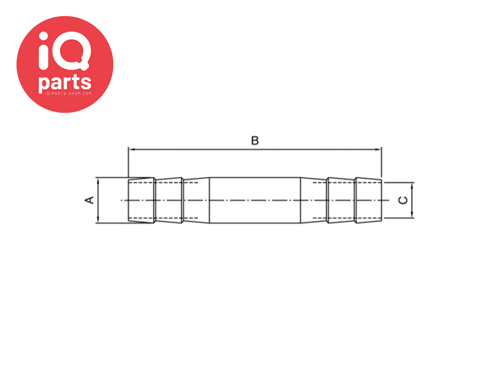 IQ-Parts - Gerade Schlauchverbinder, Edelstahl AISI 304 (1.4301)